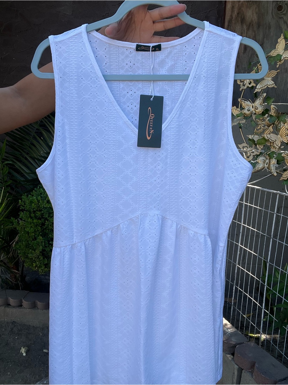 White Eyelet Tank Top